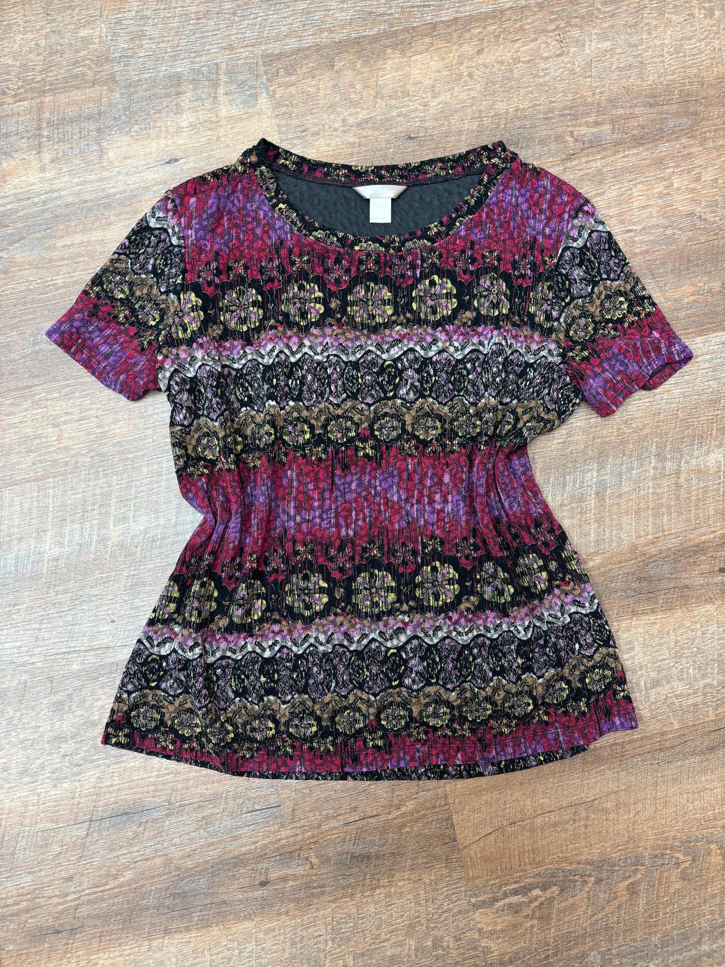 Black red and gold top