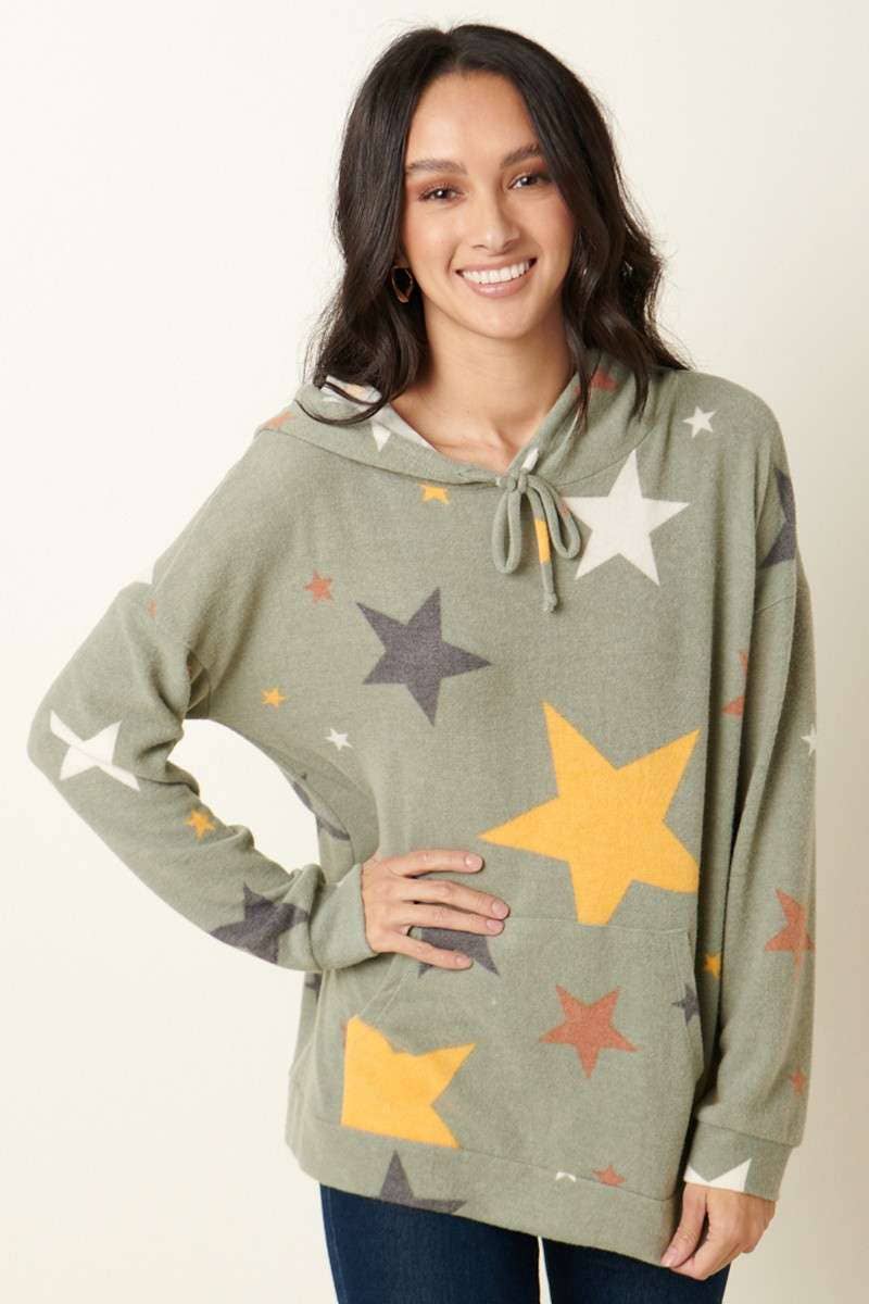 Hacci Brushed Hooded Pullover