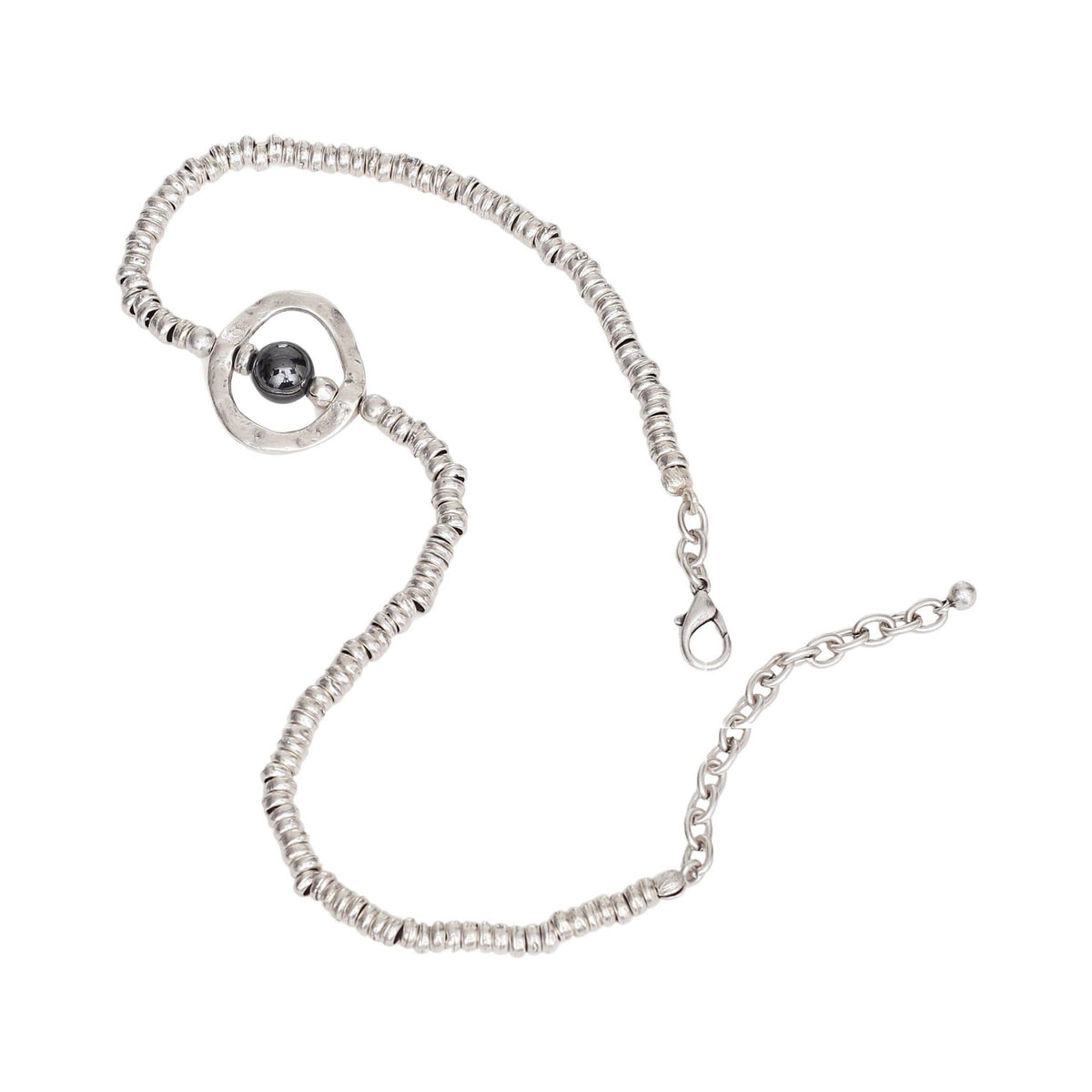 Handmade Pewter Necklace With Hematite - 3966