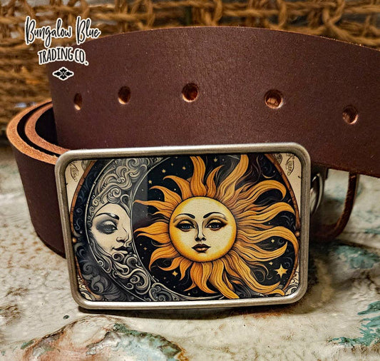 Boho Sun & Moon Celestial Belt Buckle