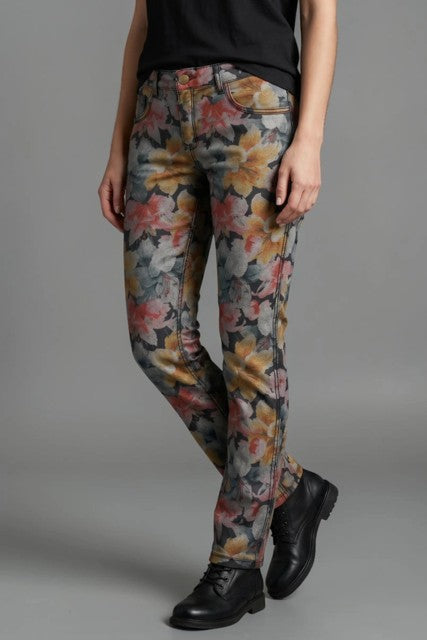 Reversible Black Pants Floral Print