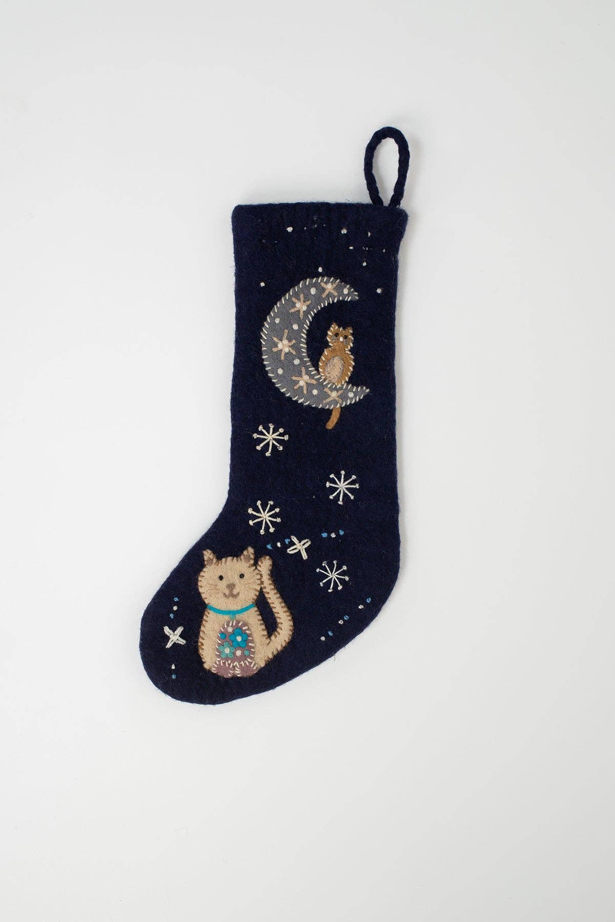 Pure Wool Handcrafted Boho Felt Holiday Home Stocking
