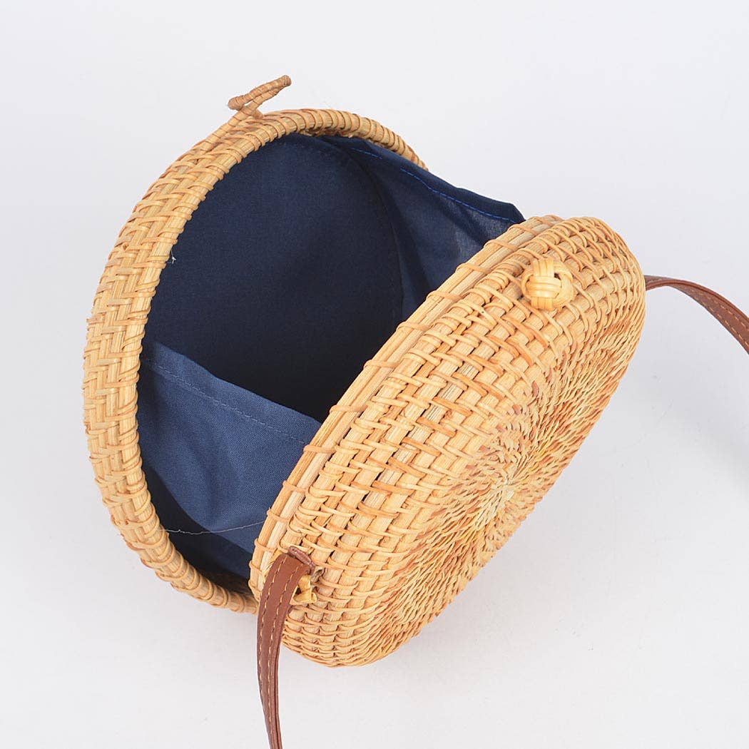 Bamboo Round Crossbody Bag