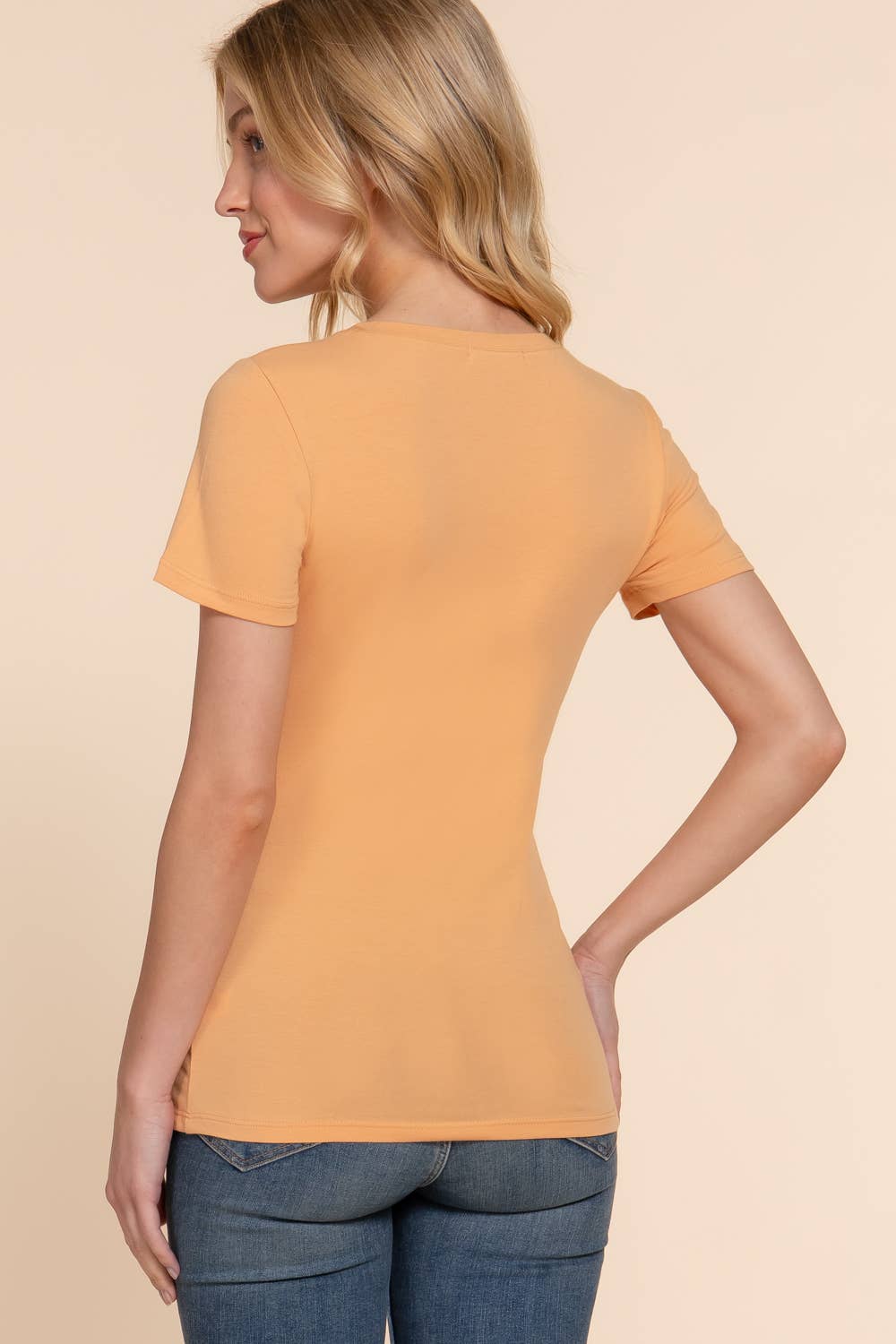 Short Sleeve Scoop Neck Cotton Jersey Top
