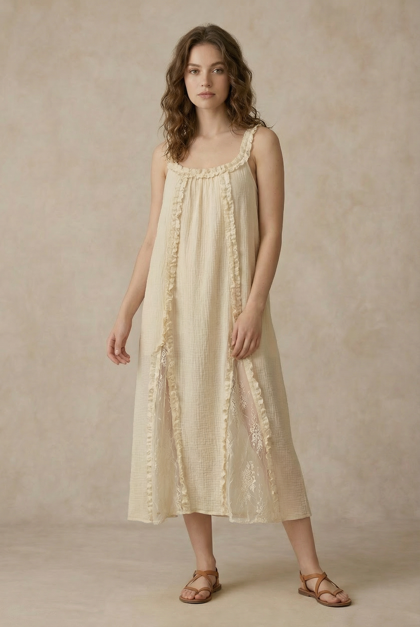 RUFFLED BOHO MAXI DRESS