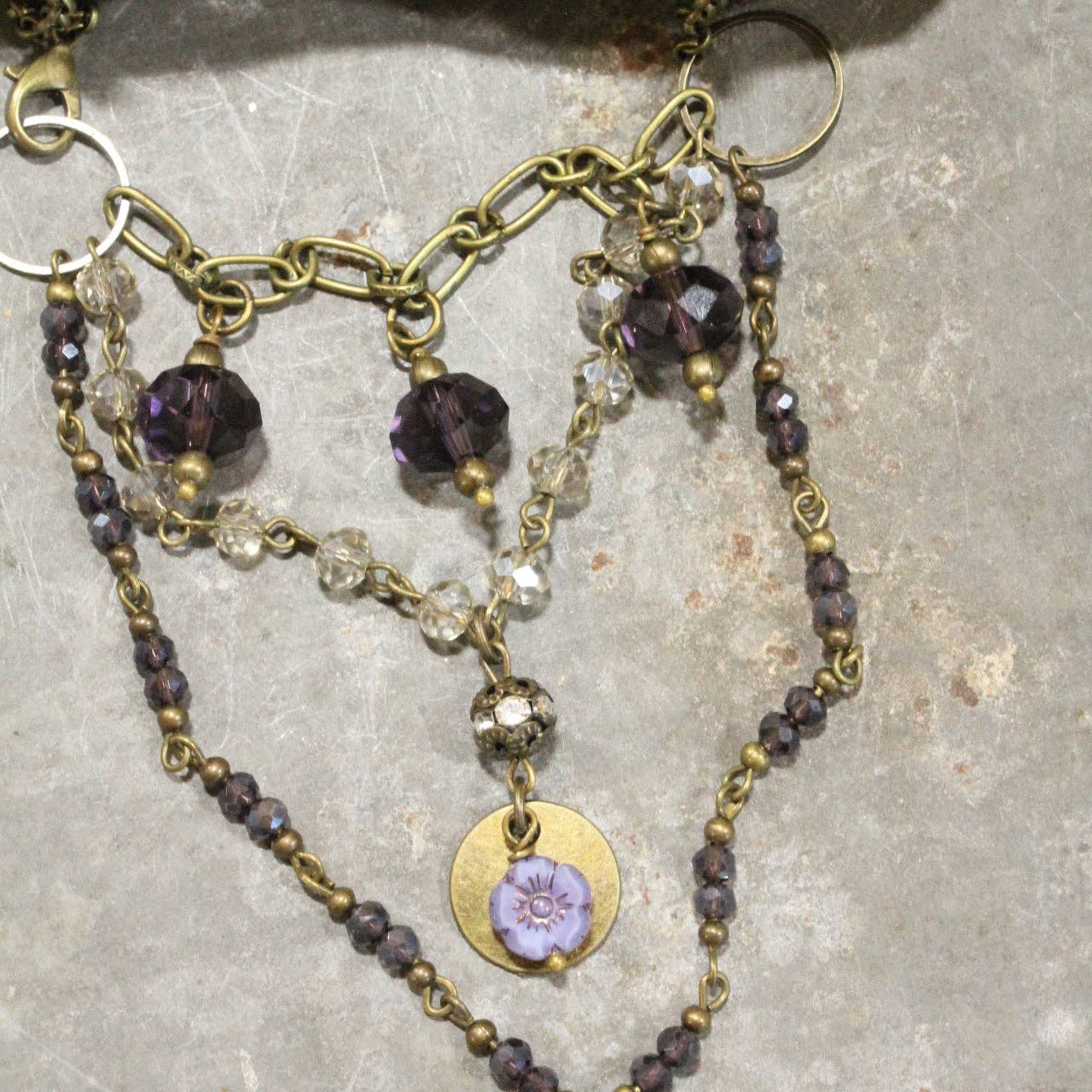 Rich In Purple Bling Layered Necklace