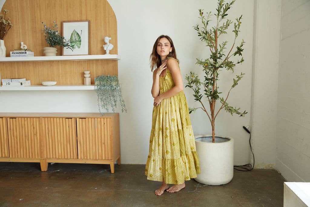 Shibori Hand-Dyed Maxi Dress (Udvita)