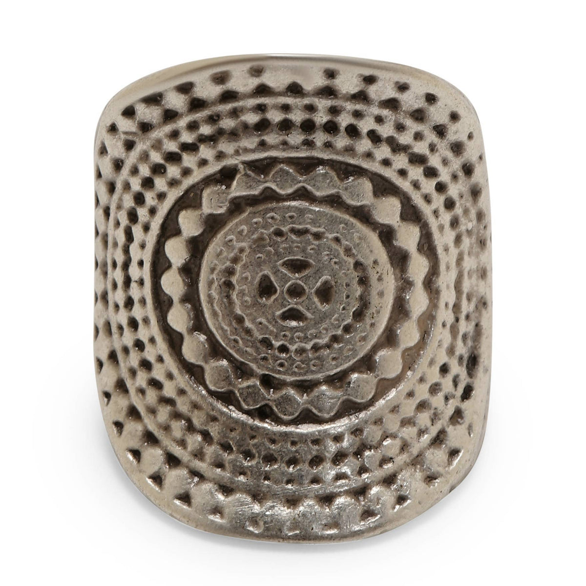 Handmade Boho Brass Ring In Silver Plated - ZRC-021