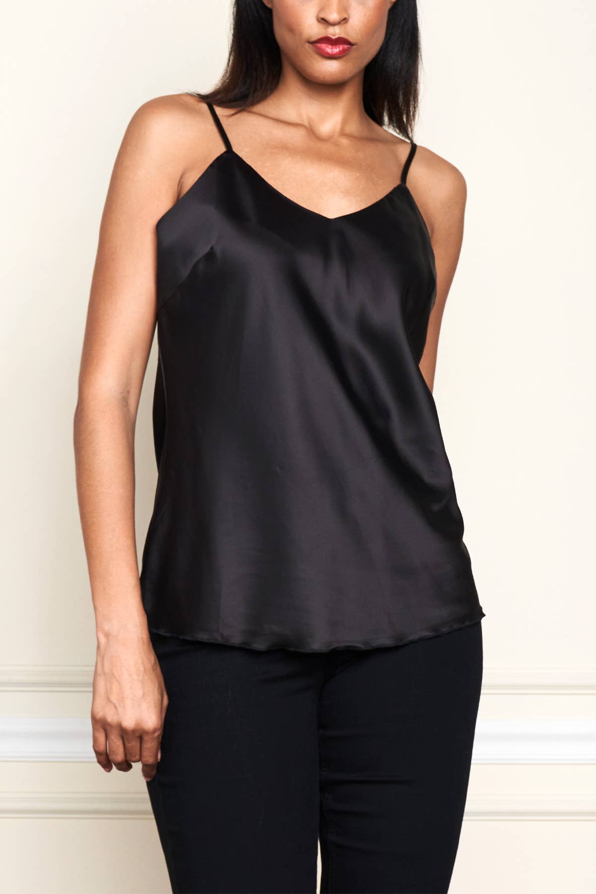 Solid Stretch Satin Camisole w/ Adjustable Straps 2554-MAT