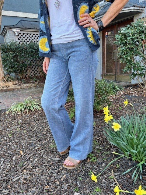 Orly Blue Jeans plain wide bottom