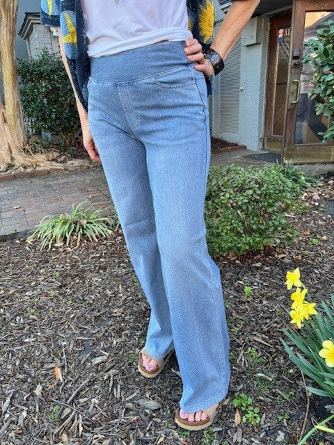 Orly Blue Jeans plain wide bottom