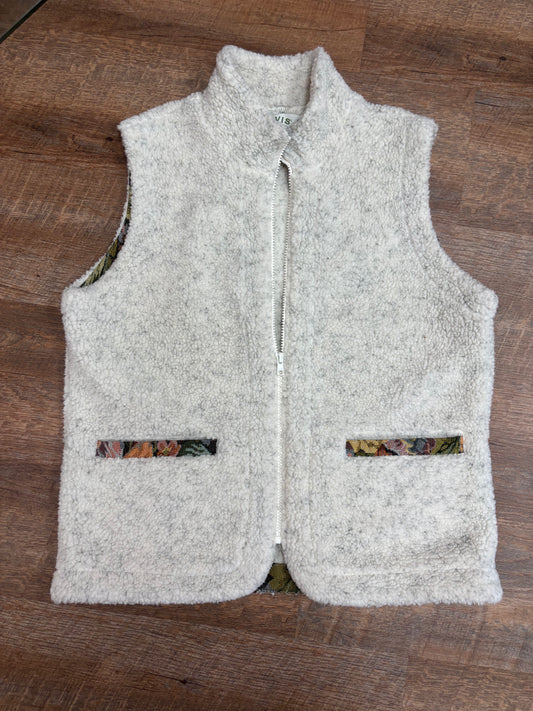 White sweater vest floral accents