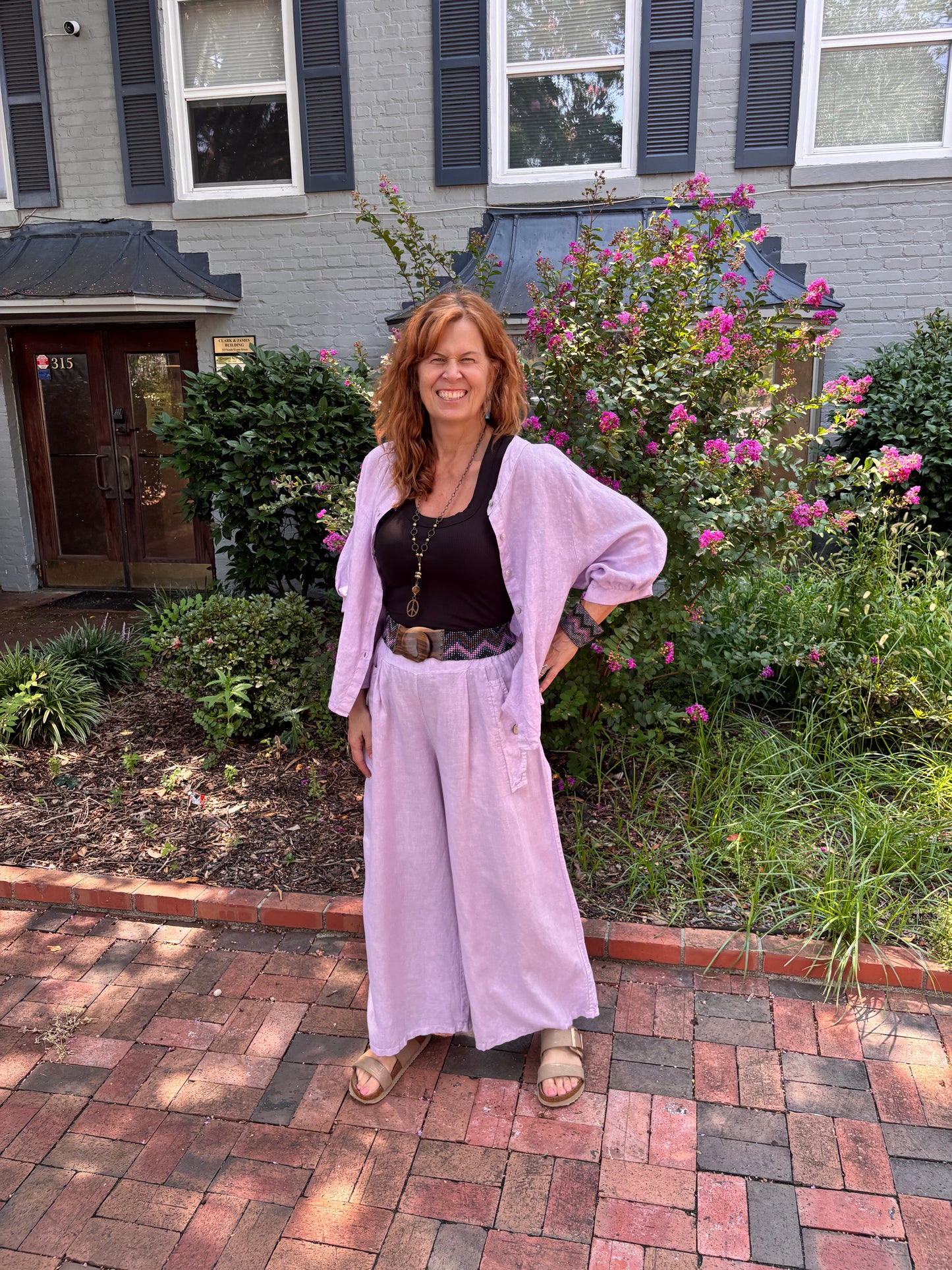 round neck blouse-lavender