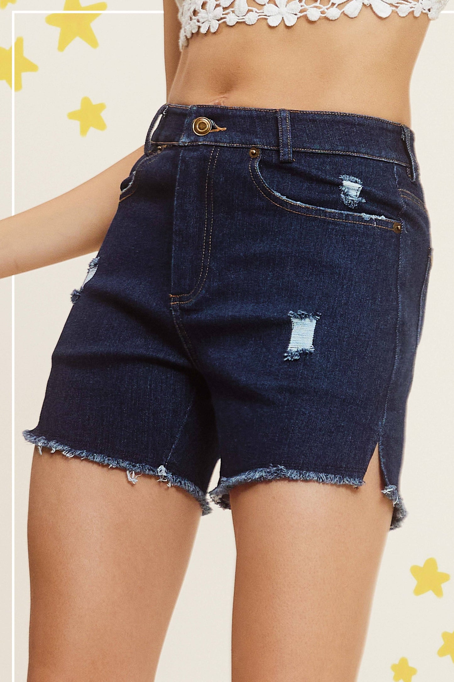 HCP4224-Basic Colored Denim Shorts Game Day Halloween