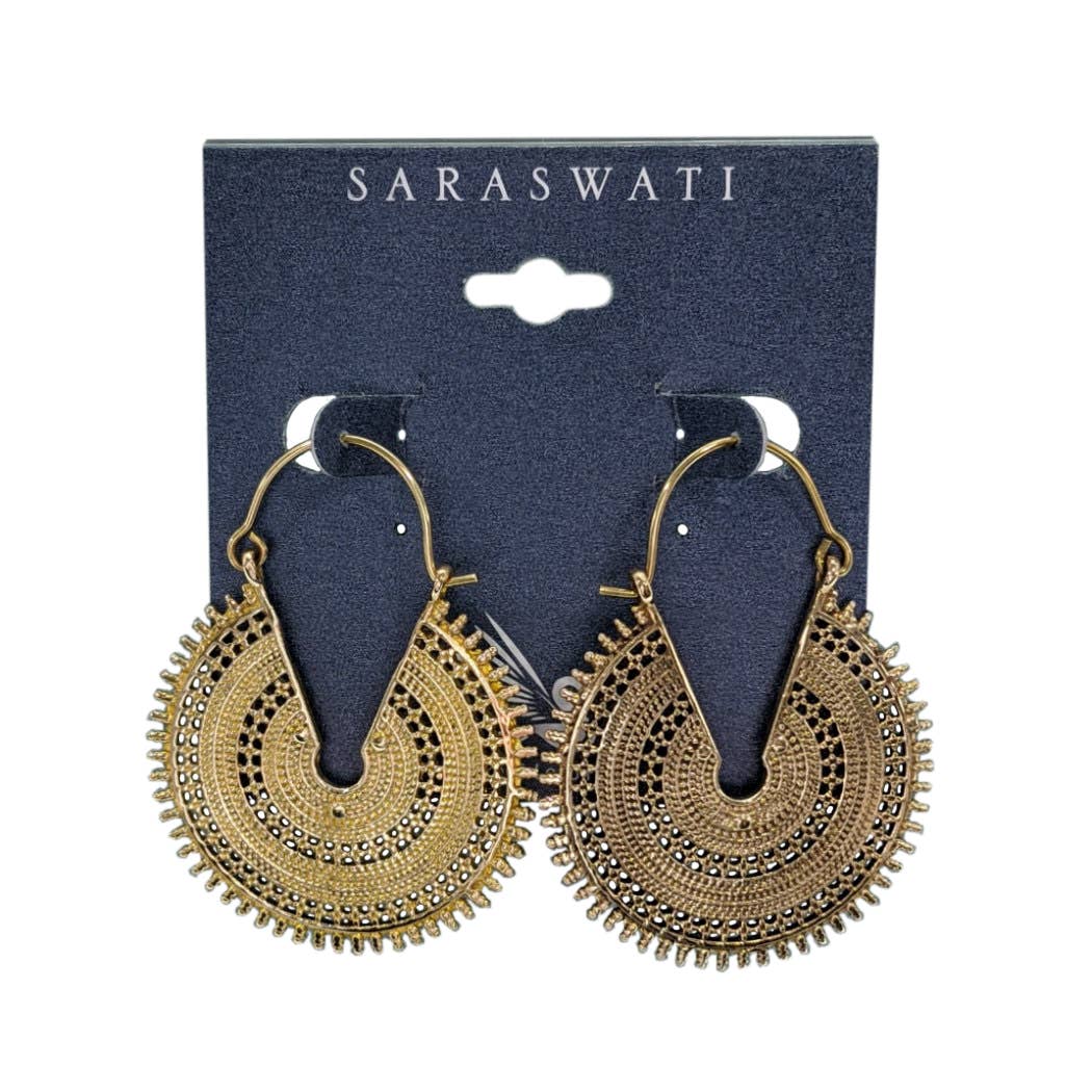 Tulle Brass Hoop Earrings