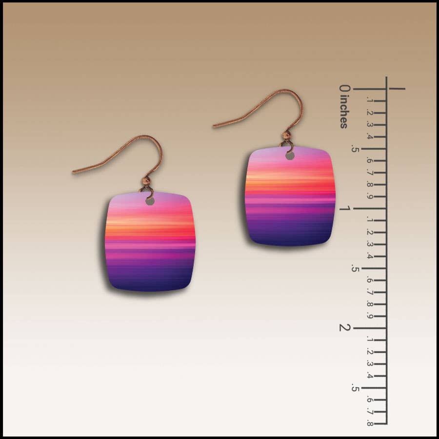 Sunset Beach Button Drop Handmade Earrings