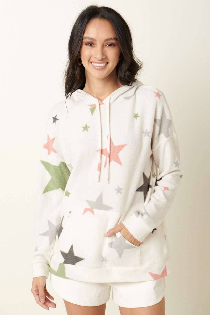 Hacci Brushed Hooded Pullover