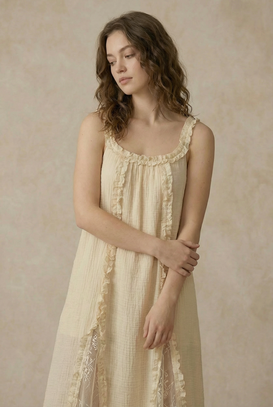 RUFFLED BOHO MAXI DRESS