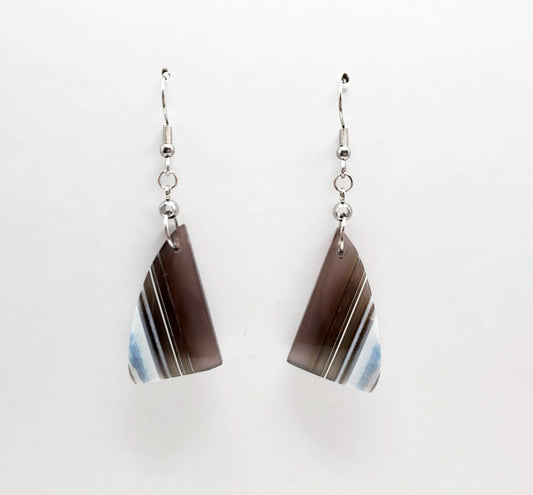 One of a Kind Owyhee Blue Opal & Stainless Earrings