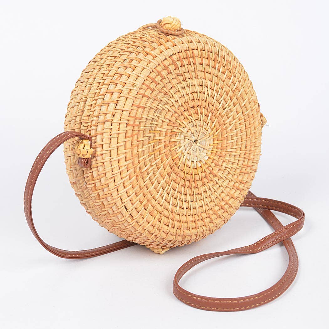 Bamboo Round Crossbody Bag