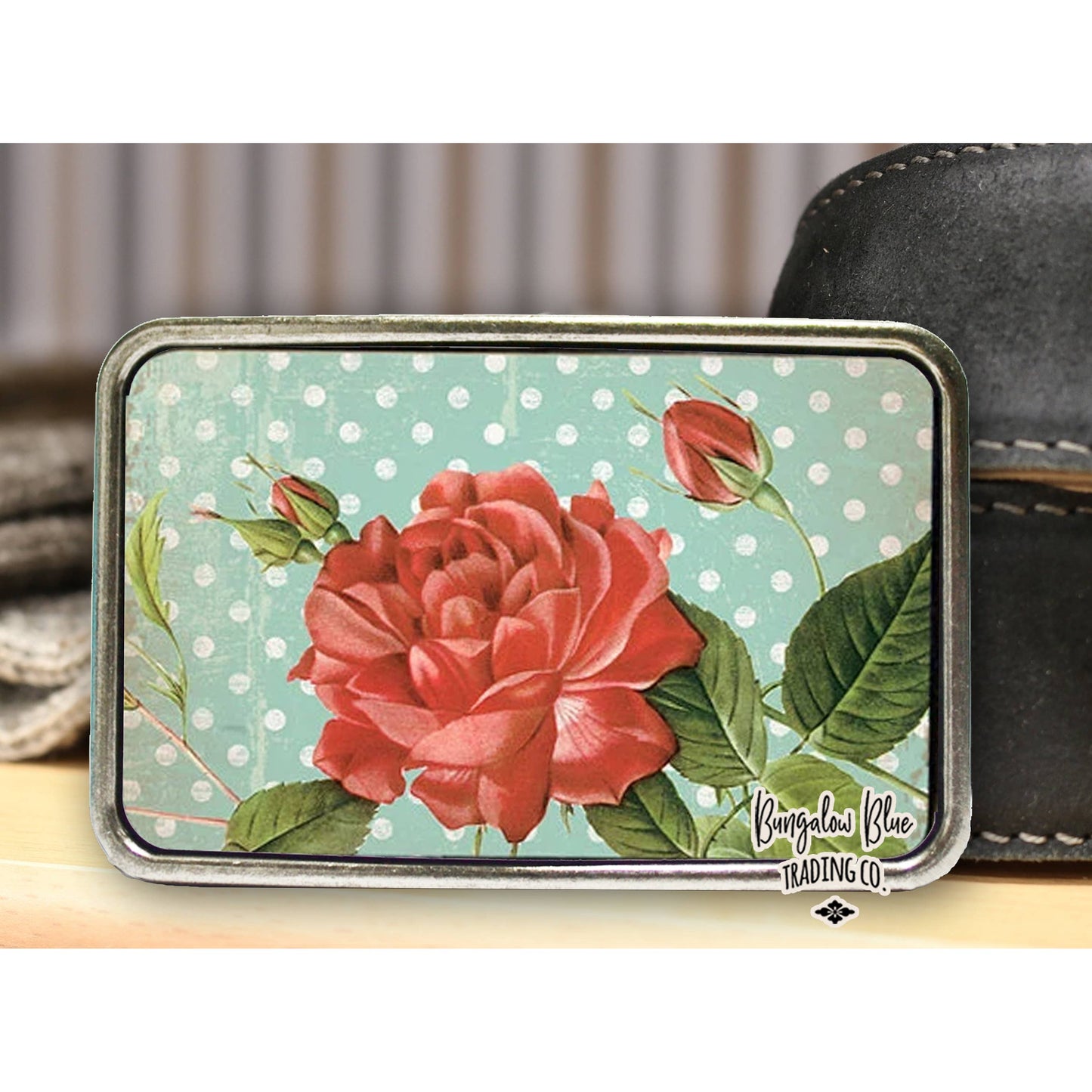 Floral Belt Buckle - Victorian Style Vintage Rose
