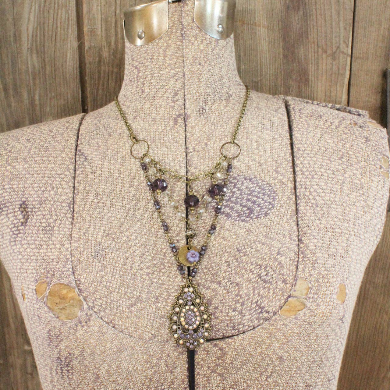 Rich In Purple Bling Layered Necklace