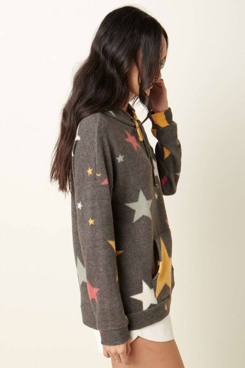 Hacci Brushed Hooded Pullover