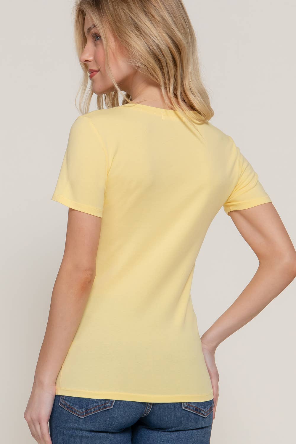 Short Sleeve Scoop Neck Cotton Jersey Top
