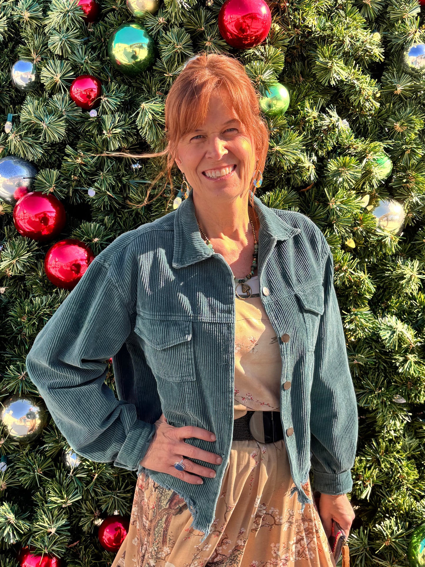 Washed Corduroy Button Jacket-Available in Green and Black