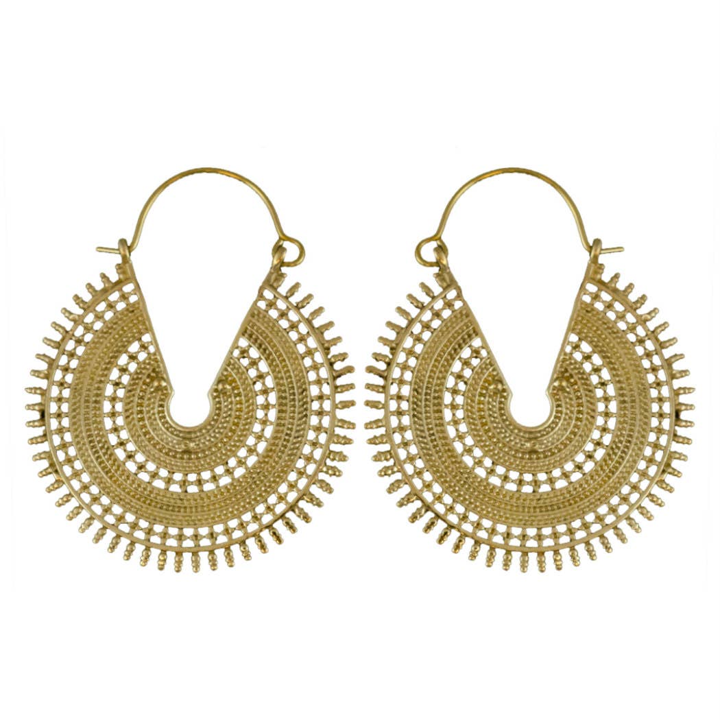 Tulle Brass Hoop Earrings
