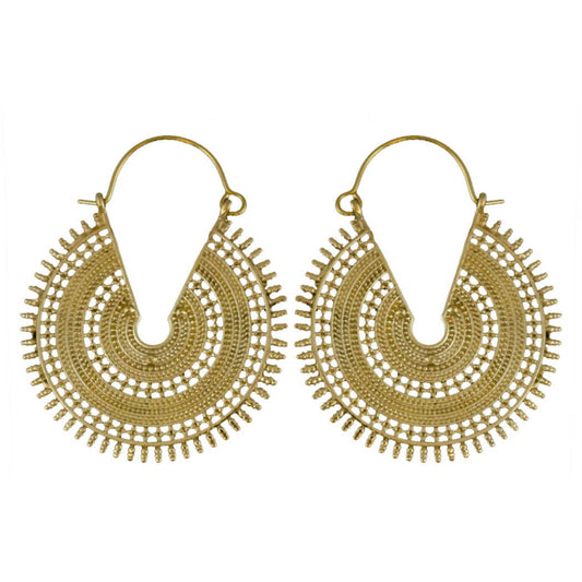 Tulle Brass Hoop Earrings