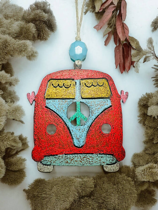 VW Bus ornament Peace Sign hippie metal gifts Garden USA