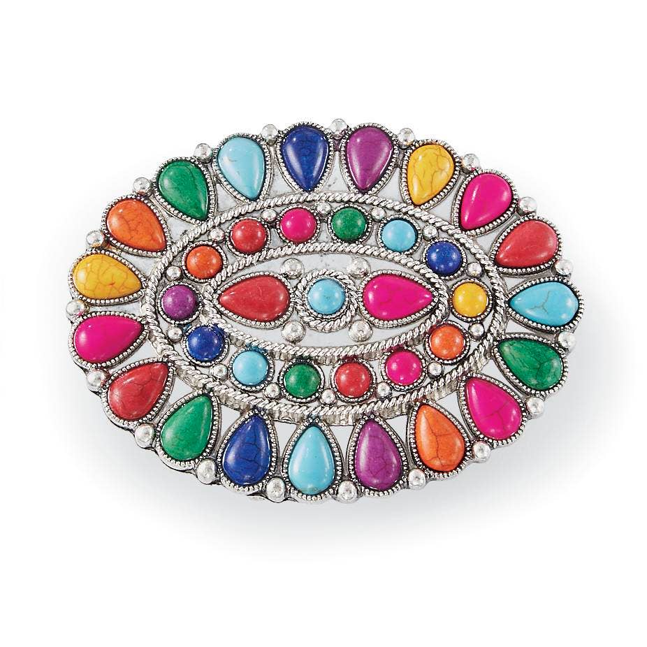 Multi Stone Belt Buckle