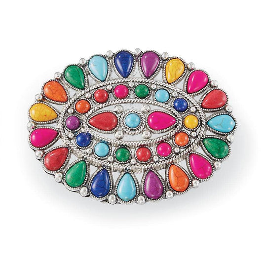 Multi Stone Belt Buckle