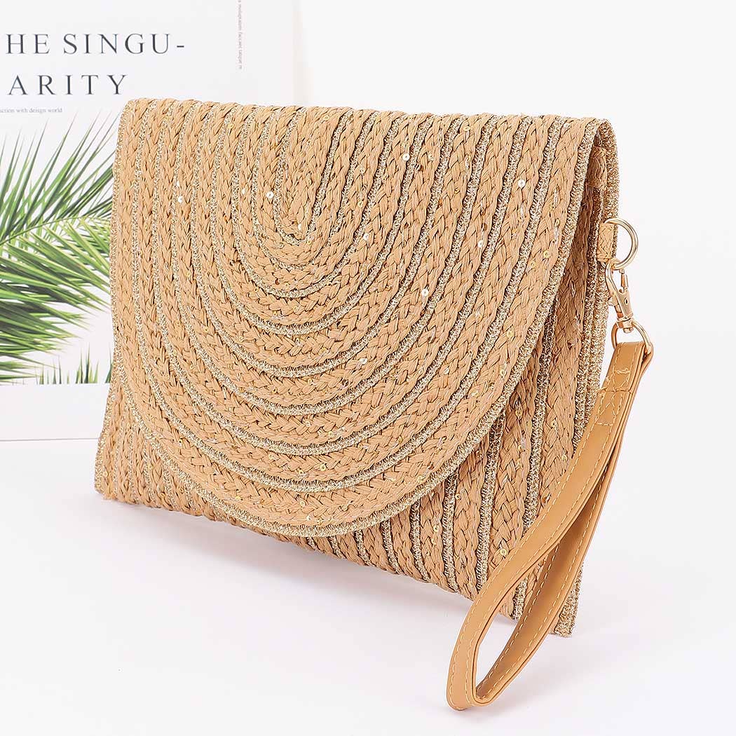 Handmade Metallic Braided Envelope Clutch