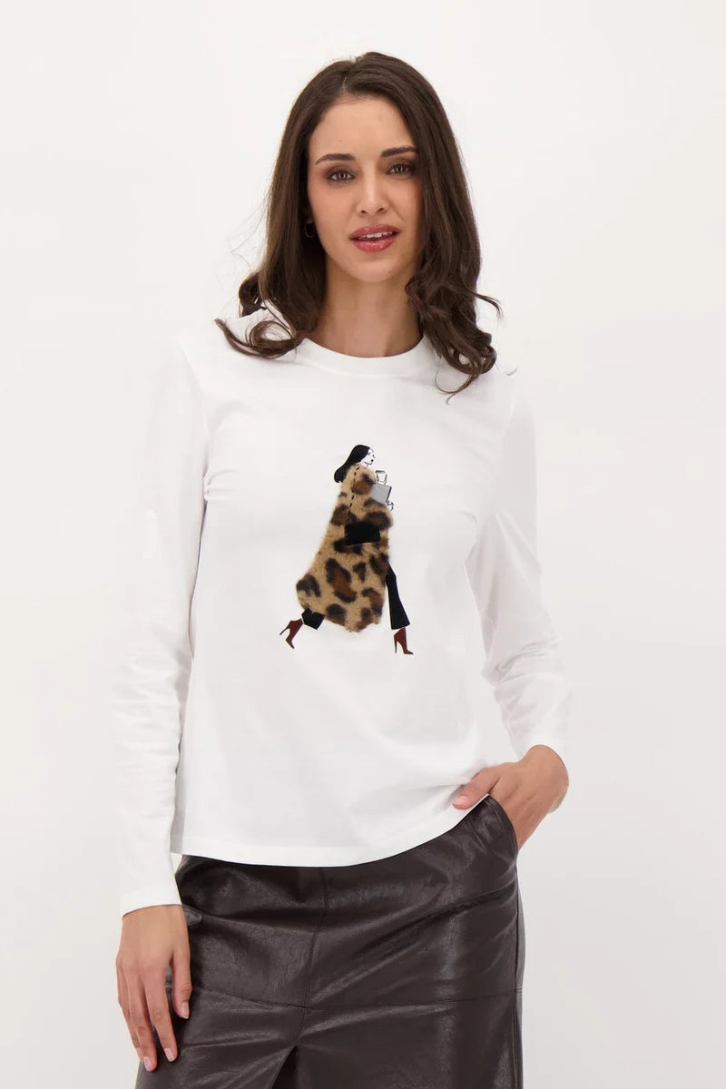 Gabby Isabella Leopard Coat Long Sleeve T-Shirt