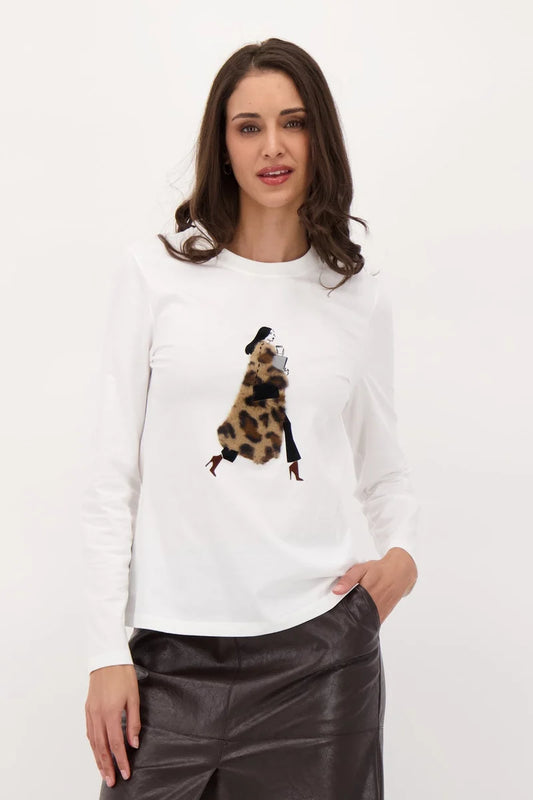 Gabby Isabella Leopard Coat Long Sleeve T-Shirt