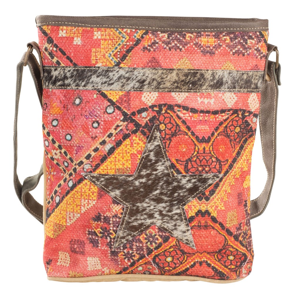 PINK AND ORANGE CROSSBODY WITH FUR