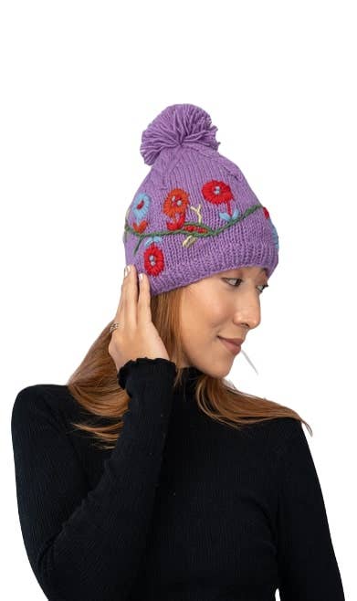 Elegant French Lilac Beanie Arina Hat for Winter Fashion
