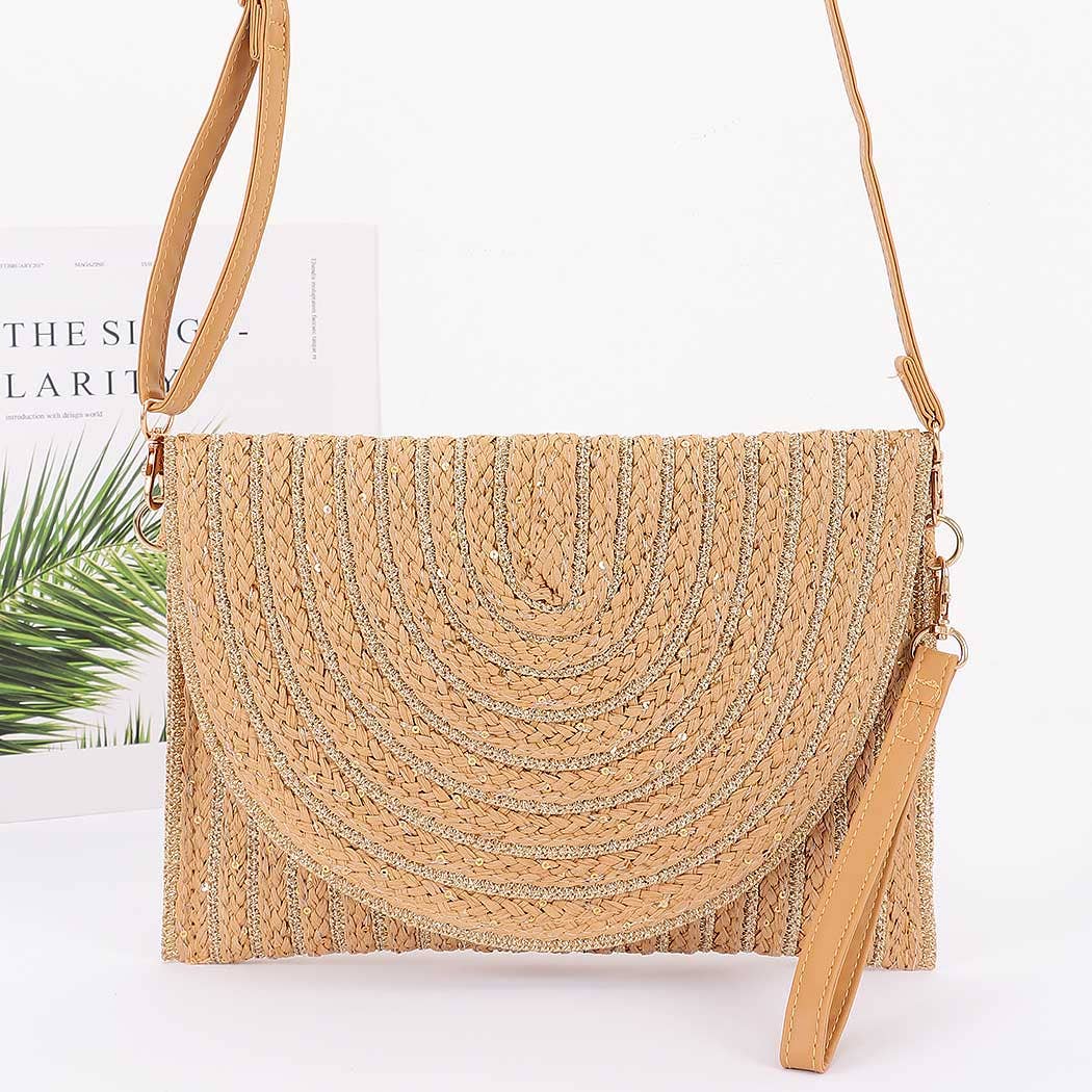 Handmade Metallic Braided Envelope Clutch