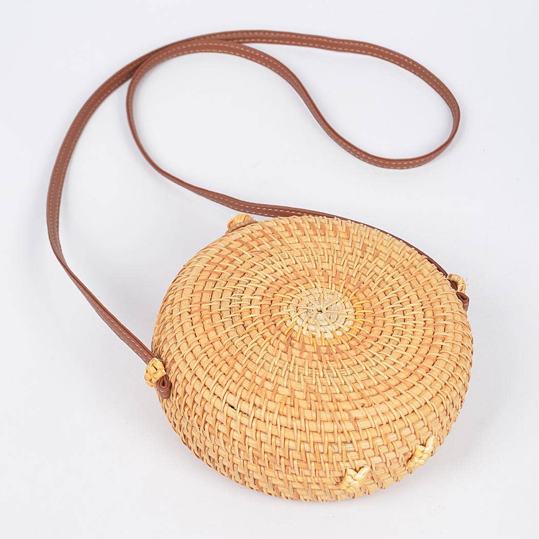 Bamboo Round Crossbody Bag