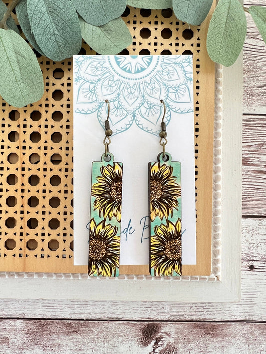 Sunflower hand painted lightweight hand painted  wood 