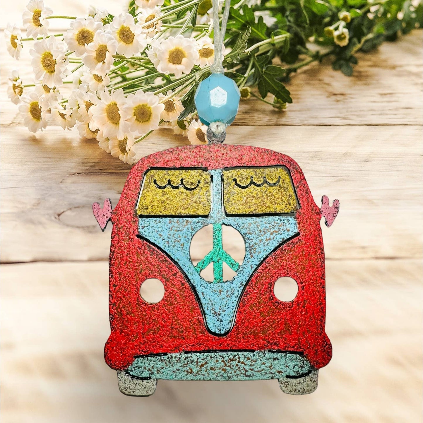 VW Bus ornament Peace Sign hippie metal gifts Garden USA