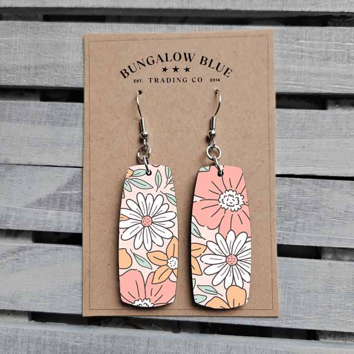 Summer Daisy Floral Dangle Earrings