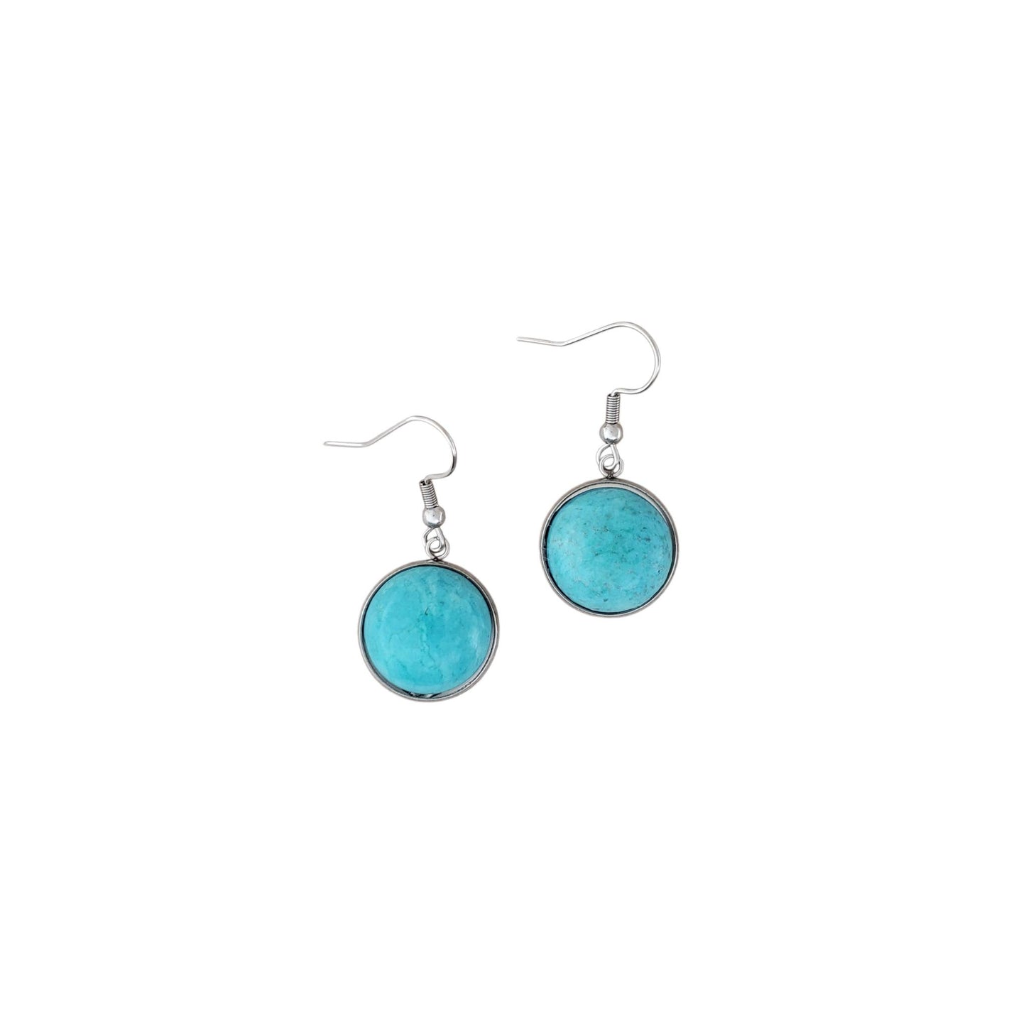 Stainless Steel & Blue Howlite Drop Earrings
