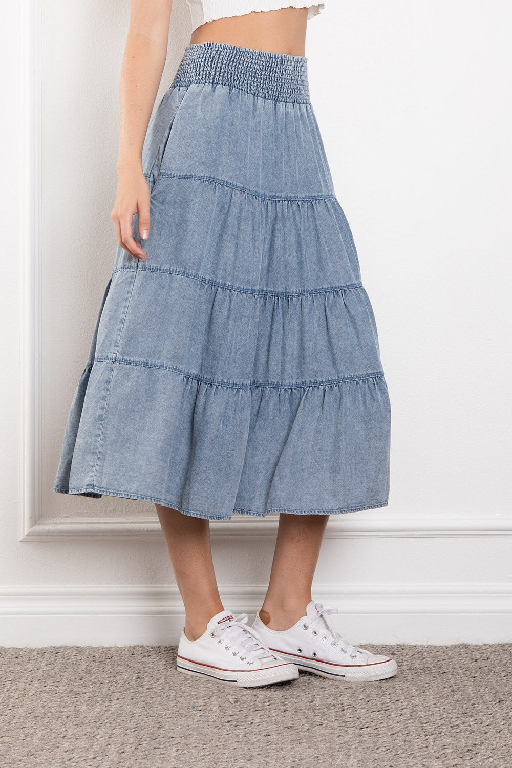 Bluebird Tiered Midi Skirt