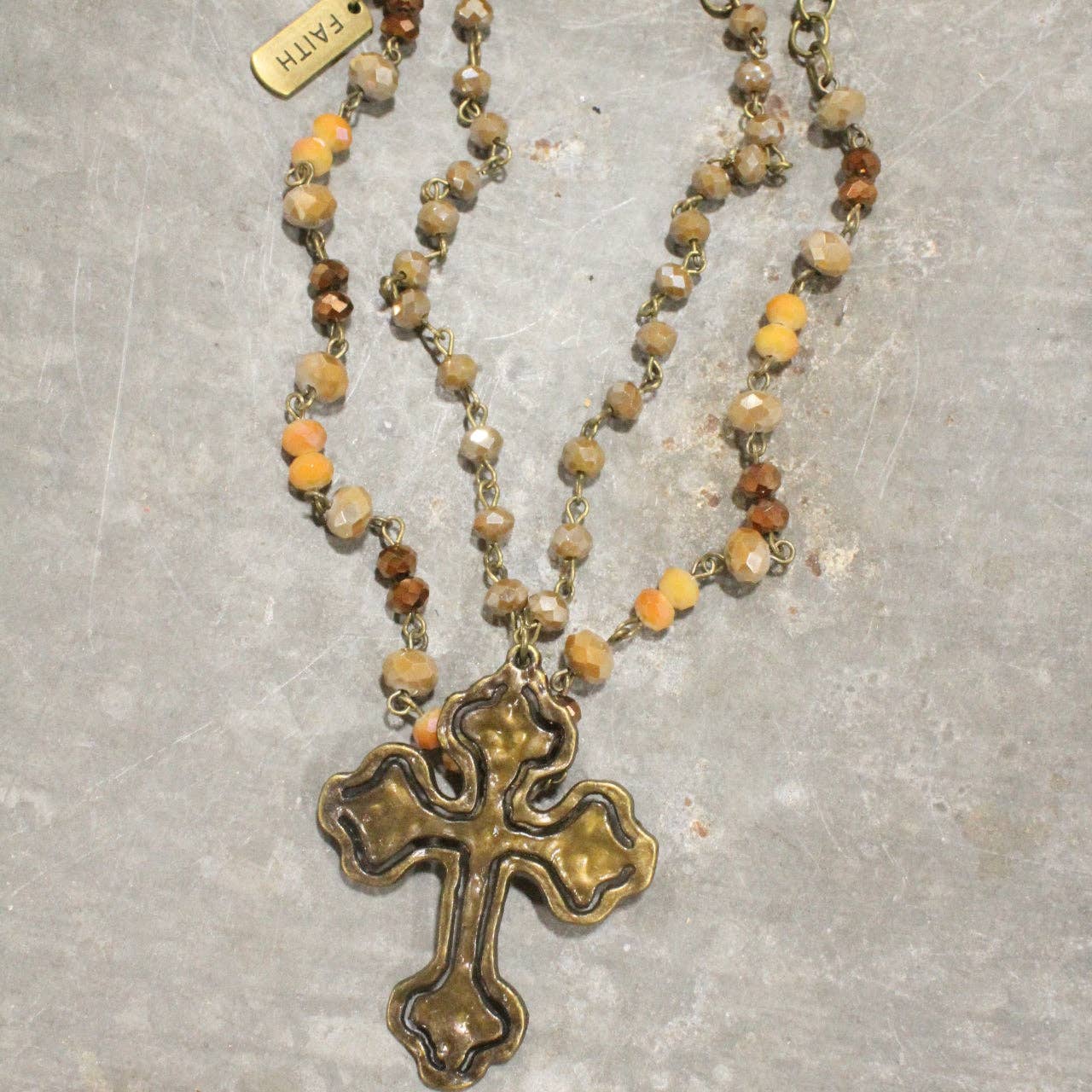 Firm Foundation Cross Layered Necklace