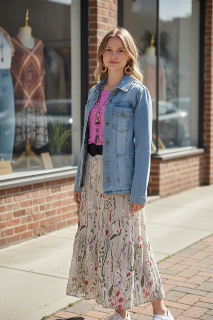 Silk Embroidered Skirt