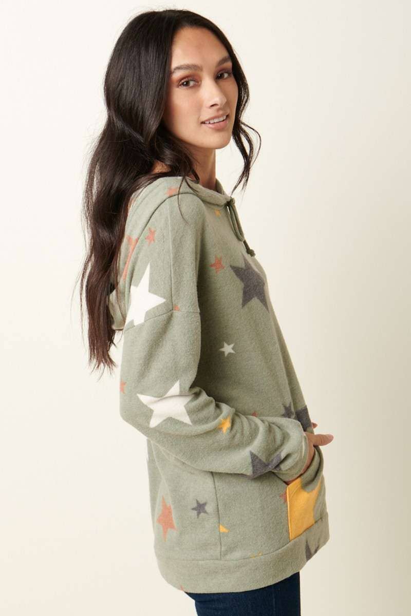 Hacci Brushed Hooded Pullover