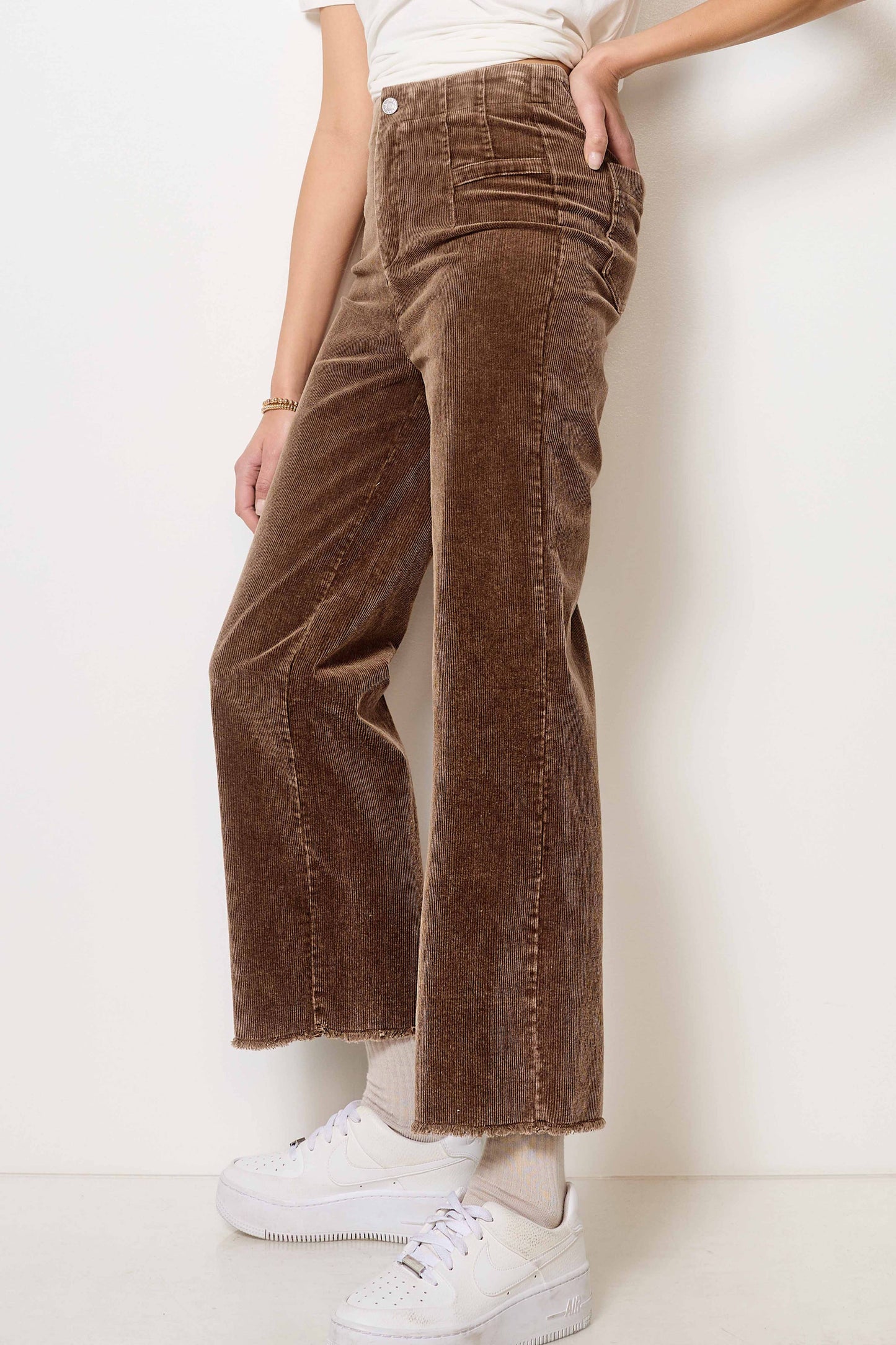 MCP4220-Mineral Washed High Waisted Wide Leg Corduroy Pants